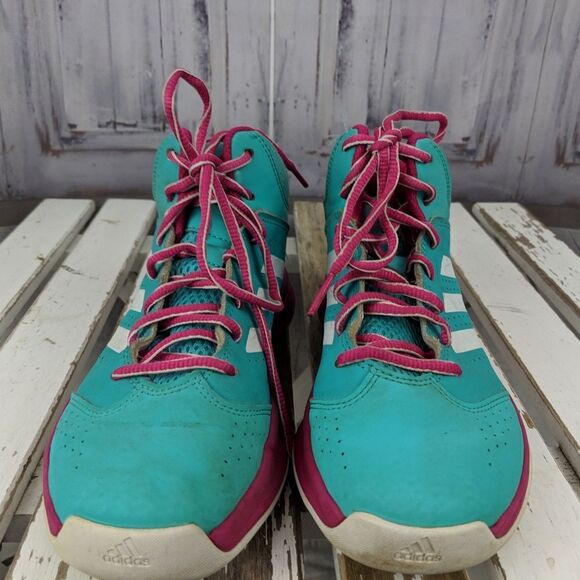 Adidas kids Q16038 shoes hi-tops sneakers green pi - Picture 6 of 8